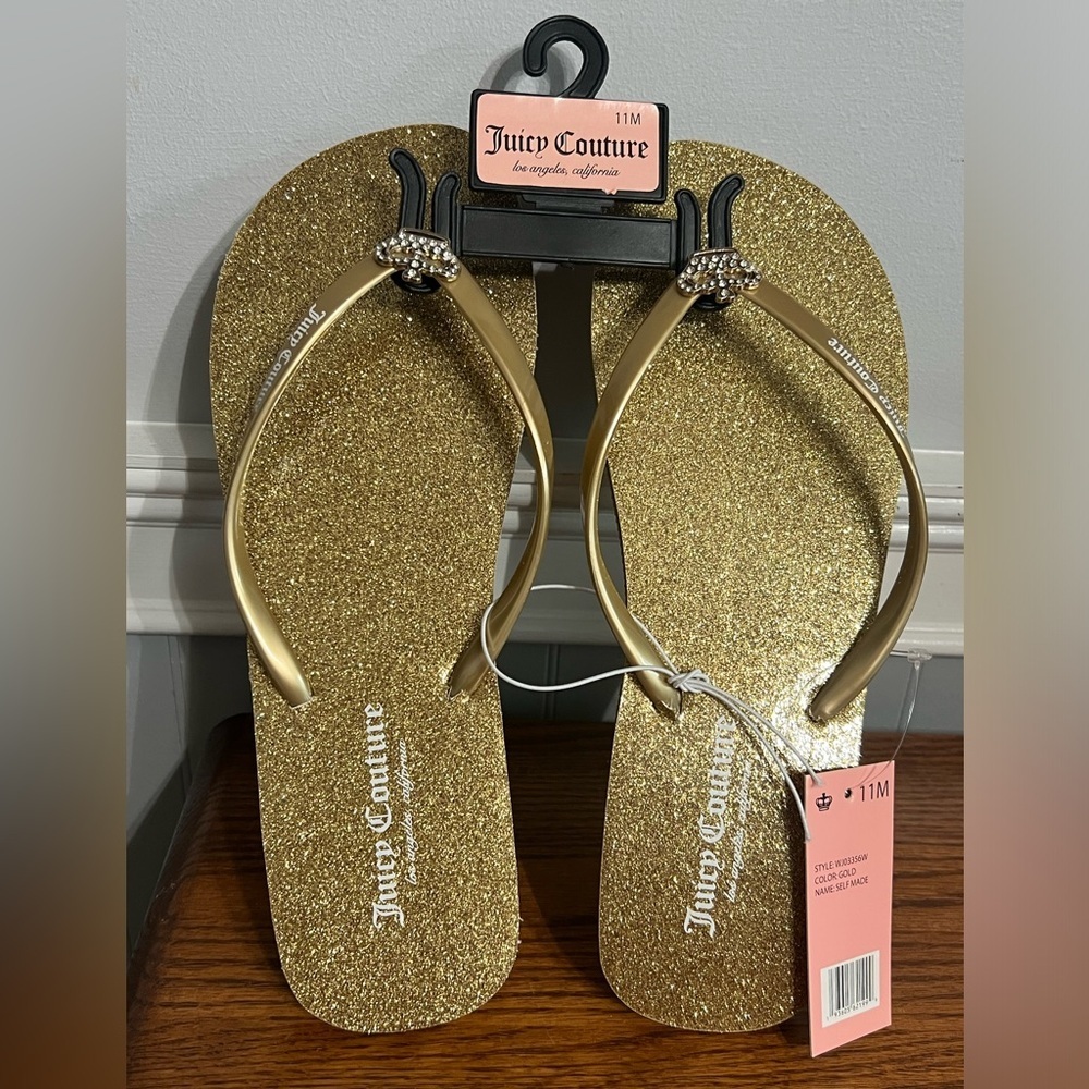 Juicy Couture Sparkly Gold Sandals